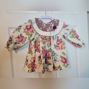 Vintage Baby Girl Dress 18 Months Floral